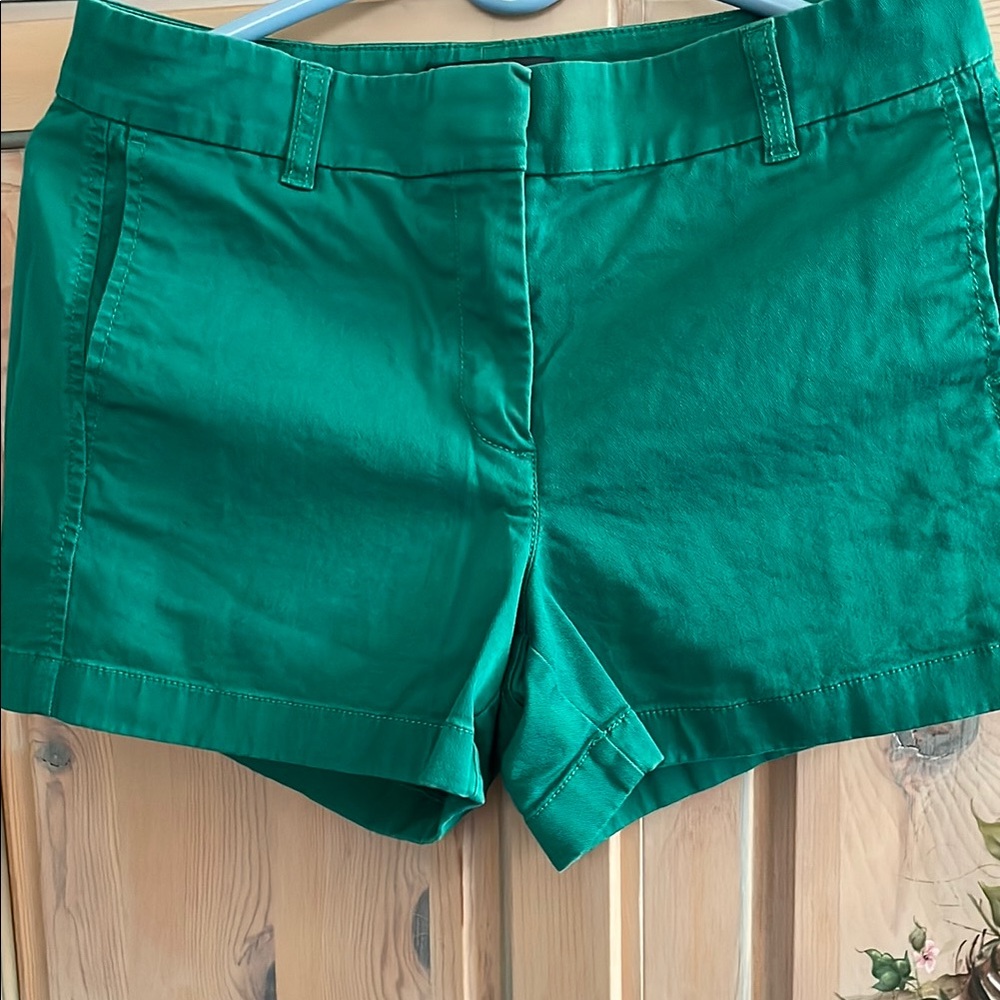 J. Crew Green Bermuda Shorts Tailored Cotton Blend